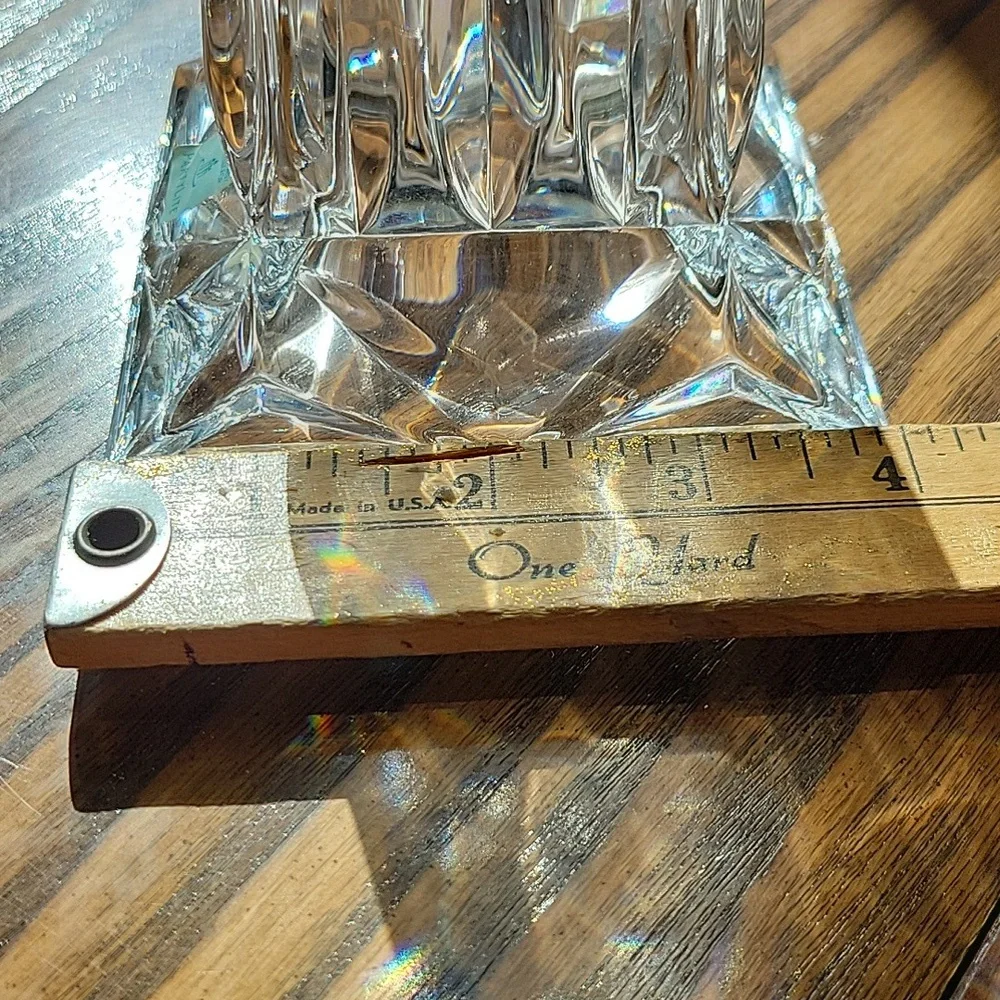 PARTYLITE P7374  7" 24% Lead Crystal Prism Pedestal Candle Holder - Picture 5 of 11
